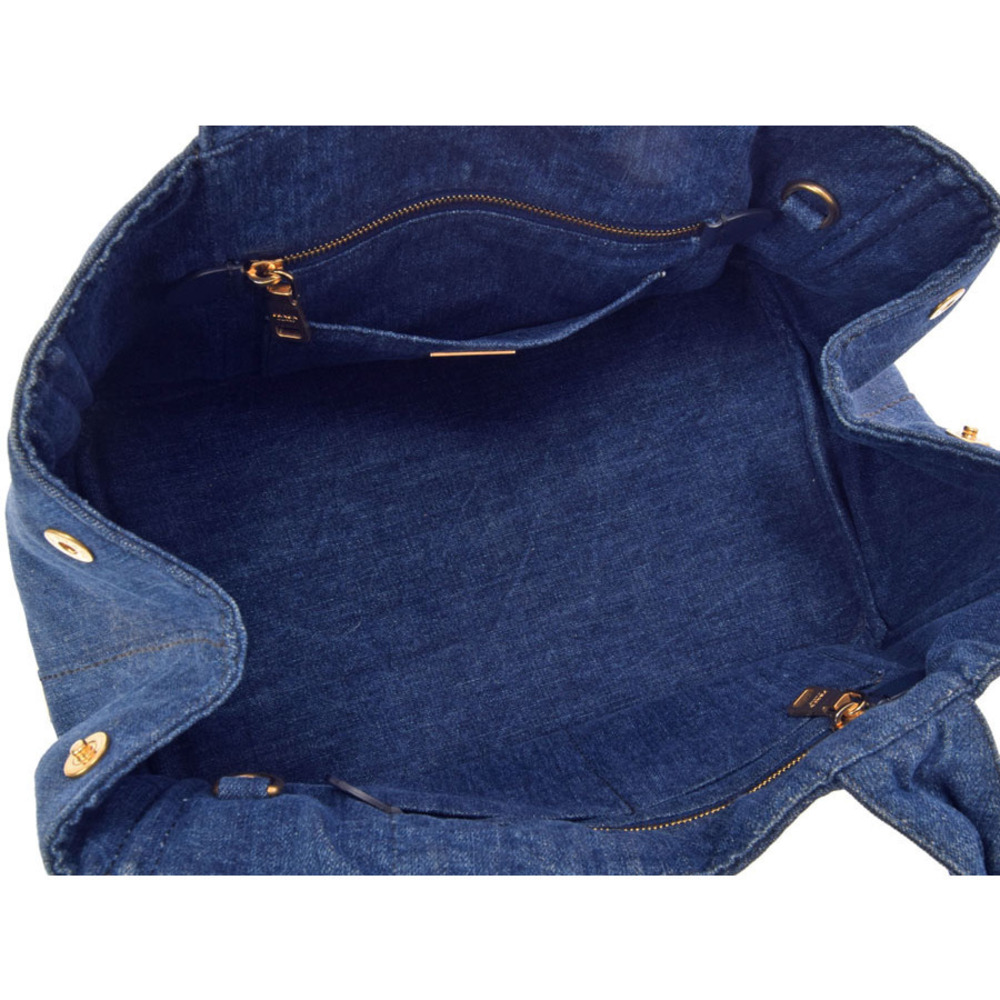 Prada Strap Tote Canapa Blue Denim - Picture 8 of 11